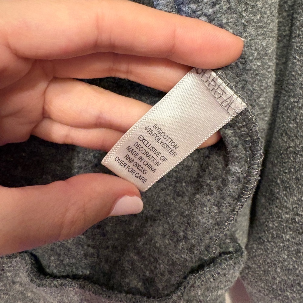Brandy Melville gray zip up hoodie - Cotton blend One Size - Picture 2 of 5